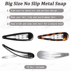 Pinzas Waydress oval tortuga, sujetan peinados sin resbalar.