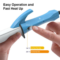 Wazor curling wand heats up in 30 seconds for rapid styling