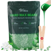 Wchiou hair removal wax beads aloe vera close-up showing soothing formula for sensitive skin
