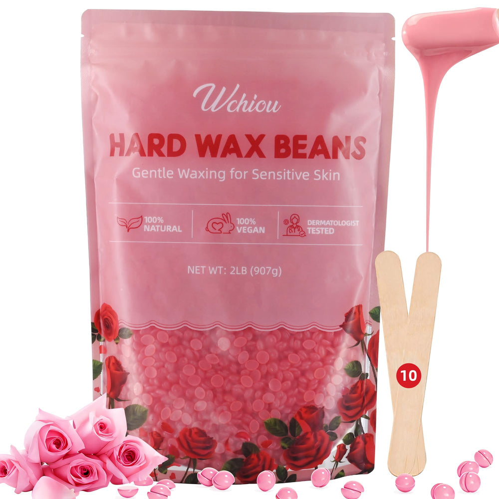 Wchiou Rose Formula face wax beads for gentle facial hair removal on sensitive skin