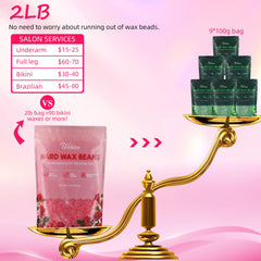 Wchiou Rose Formula leg wax beads for smooth, long-lasting results
