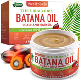Wealthskin Batana Oil bottle pour for pure Honduras oil and nourishing hair care.