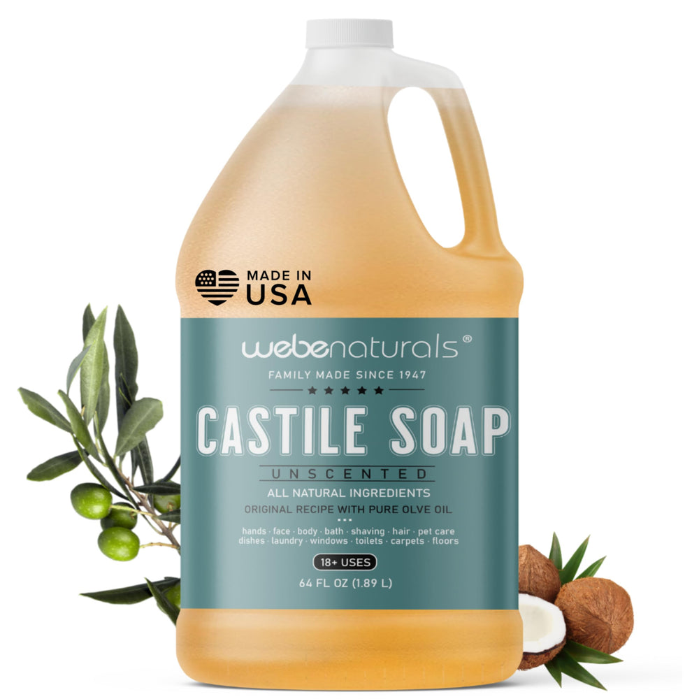WEBE pure unscented castile refill pouring to reduce plastic waste