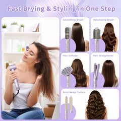 webeauty hair dryer brush 8-in-1 side view: ergonomic grip for comfortable daily use