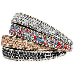 Wecoe rhinestone headband silver close-up sparkling crystals for elegant outfits