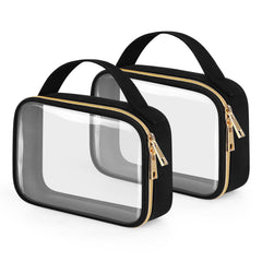 Wedama clear toiletry bag 2-pack front view, organized carry-on packing.