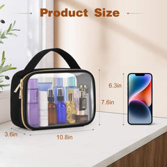 Wedama clear toiletry bag with handle, convenient hanging during travel.