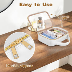 Wedama quart-size cosmetic bag keeps essentials visible and within airline limits.