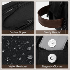 Wedama bag showing large capacity to fit toiletries and accessories