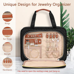 Wedama Toiletry Bag jewelry compartment closeup showing organized rings and earrings