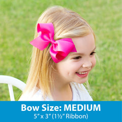 Wee Ones Moonstitch edge bow with WeeStay clip white, secure all-day wear.