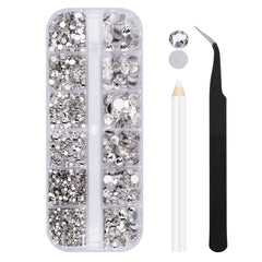 Weico clear rhinestones 1.5mm close-up showing precise facets for nail art sparkle