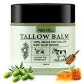 WEILNELL beef tallow honey balm jar closeup showing rich moisturizing texture
