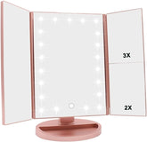 WEILY makeup mirror 21 LED lights and 2x magnification for precise makeup detail