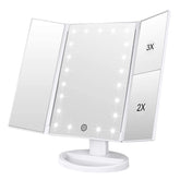 WEILY makeup mirror with 21 LED lights delivers bright, even lighting for precise makeup.