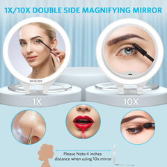 WEILY mirror features 312° rotation for flexible makeup angles.