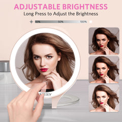 WEILY travel makeup mirror charges via USB-C for cordless use during late-night routines.