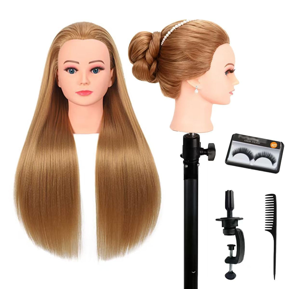 WeiRan mannequin head front view with 80% human hair for braiding practice