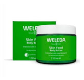 Weleda Skin Food Body Butter jar showcases sustainable glass for rich hydration.