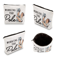 welezhu nurse makeup bag side view highlights sturdy zipper and durable canvas