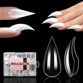 Wellquinn short cat claw dual form for 3D nail extensions with fast cure finish.