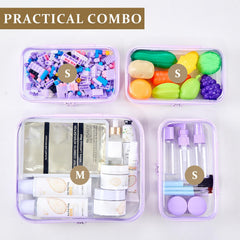WELPIRT clear zipper pouch small case 3 lavender delivers quick item access on the go.