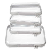 WELPIRT medium clear zipper case top view organized toiletries on the go.