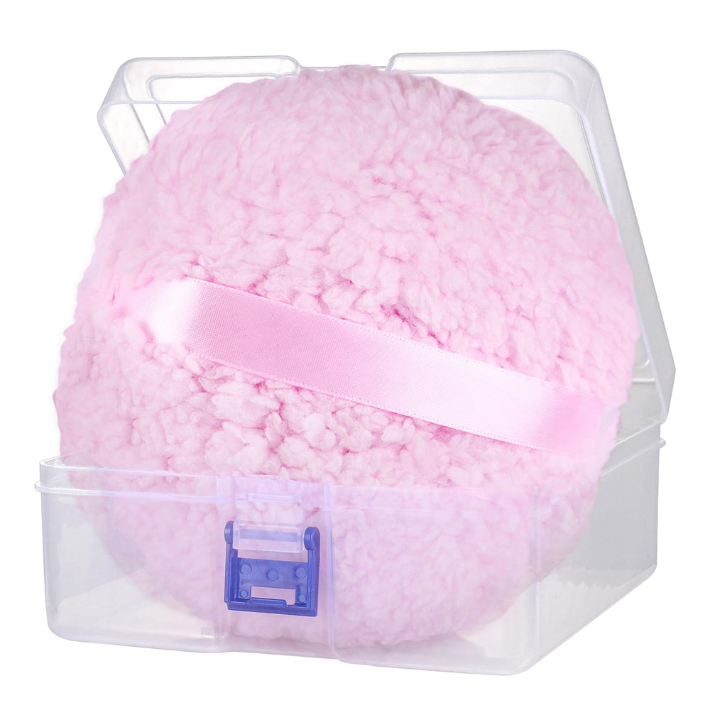 WEMEGA powder puff 6-inch fluffy surface for even body powder application.