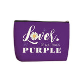 Wenboco purple makeup bag with butterfly design keeps cosmetics organized on travel days.