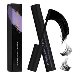 Wendy Lashes lash glue bottle closeup with black, fast-drying formula for clean lines.