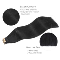 WENNALIFE tape-in extensions application close-up demonstrating quick length boost