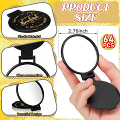 Wenqik black gold compact mirror folding design fits handbags for quick touch-ups