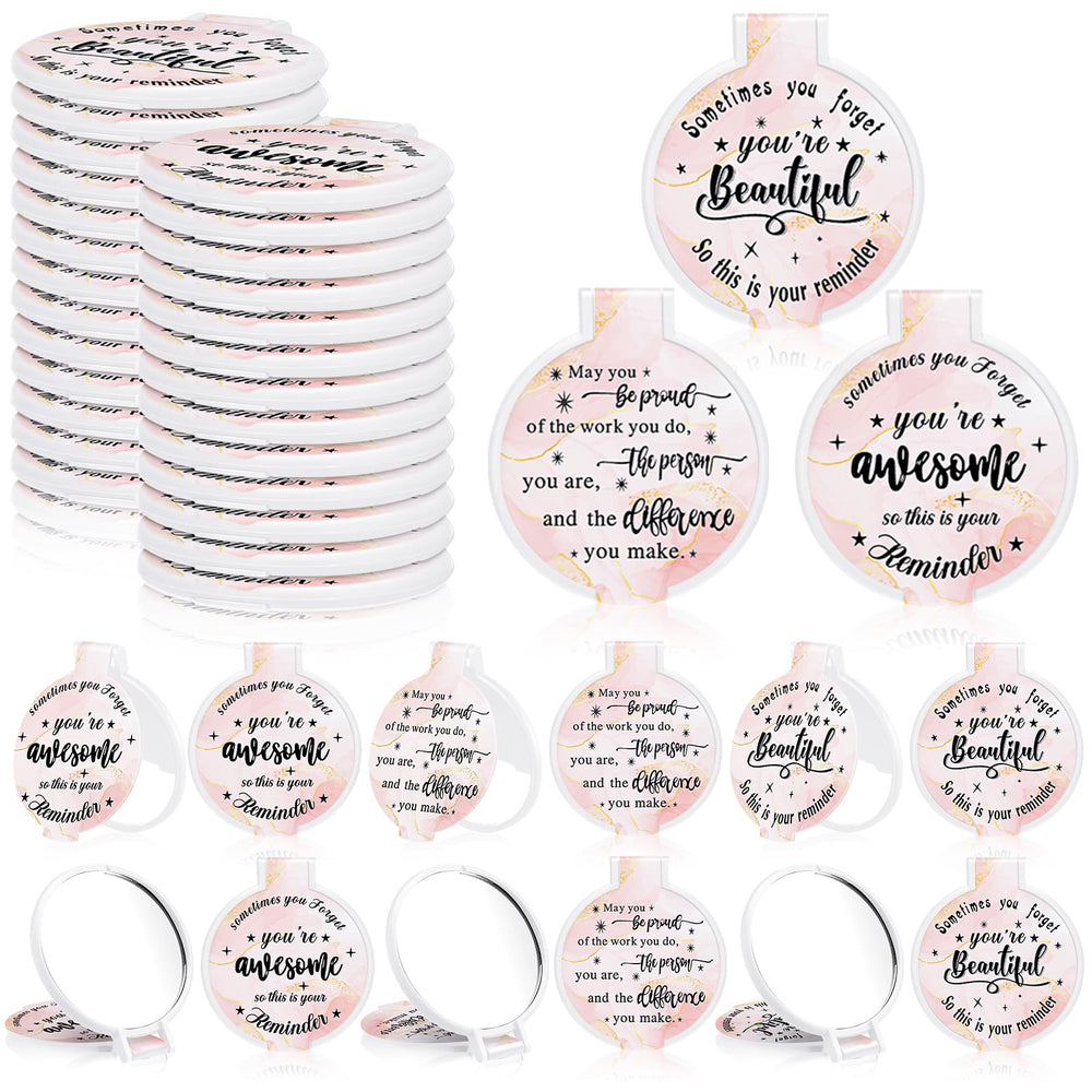 Wenqik inspirational compact mirror bulk packaging shows gift-ready bulk mirrors.