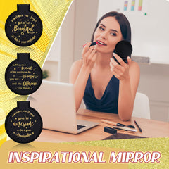 Wenqik pocket-size mirror closeup reveals clear reflection for precise makeup checks