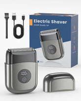 WEQOEE electric razor face-detail shows precision three-blade system for a smooth daily shave