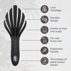 Wet Brush Go Green Curl Detangler hair tangle demo on textured hair.