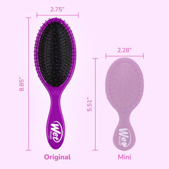 Wet Brush Original Detangler purple two-brush pack with soft bristles for painless detangling