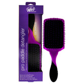 Wet Brush Pro Detangler Paddle Purple front view highlights ergonomic grip for gentle detangling