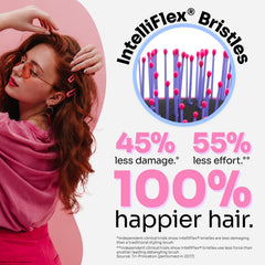 Wet Brush Thick Hair Detangler on wet hair illustrates pain-free detangling and easy knot release.