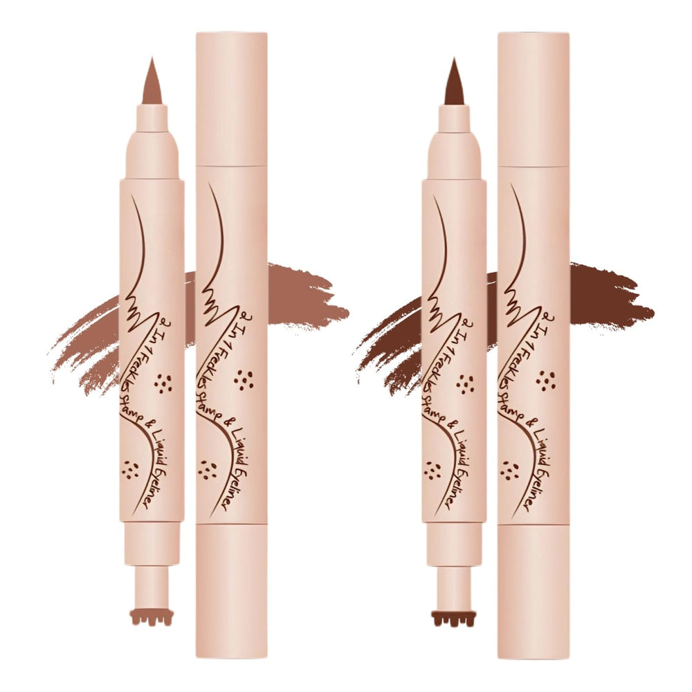WEU 2-in-1 freckle pen-stamp in light brown applying freckles for natural look