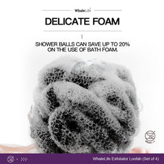 WhaleLife loofah knot-technology-durable highlights long-lasting shower accessory.