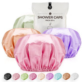 WhaleLife extralarge light purple shower cap protects long hair during showering