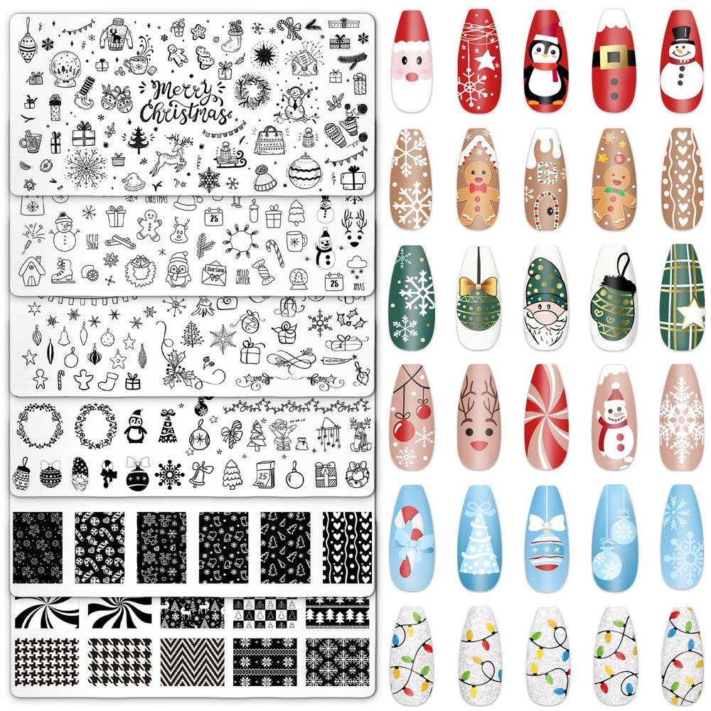 Whaline Christmas nail plate ball pattern for festive manicure designs
