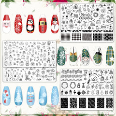 Whaline Christmas nail plate snowflake pattern for elegant frosty designs
