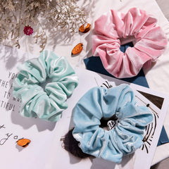 Whaline six-color macaroon themed scrunchies offer cute, versatile styling options.