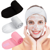 Whaline spa headband white soft fabric keeps hair away during makeup