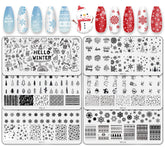 Whaline winter nail art plates snowman for festive manicure ideas.