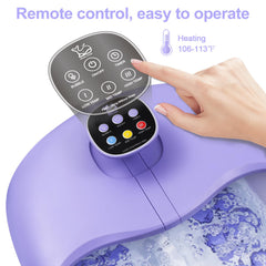 WHALSTAR foot spa shows heat and bubbles for a relaxing soak