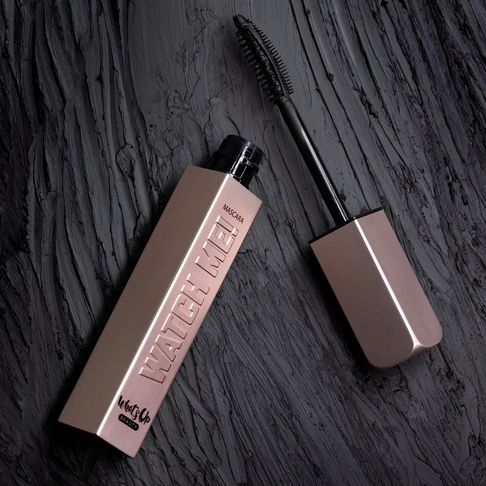 Whats Up Nails Watch Me! mascara packaging shows a clean, cruelty-free formula for all-day wear