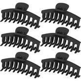 WHAVEL 6pcs matte large black claw clips pack for versatile styling and secure hold.